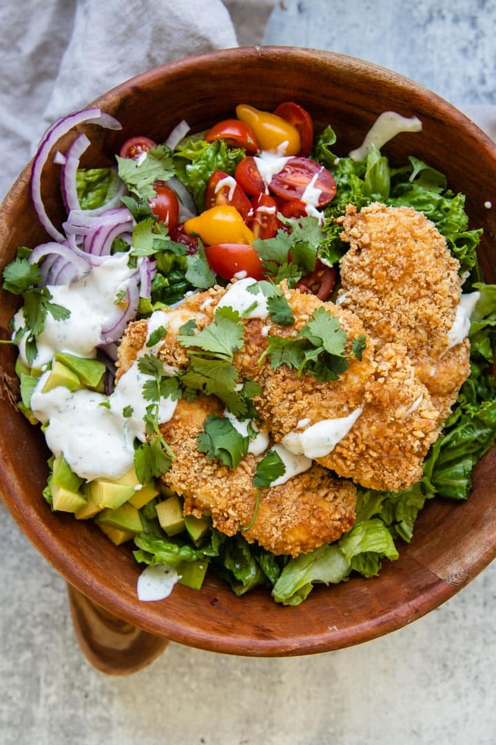 Crispy Chicken Salad with Homemade Ranch Dressing - Gina Gibson