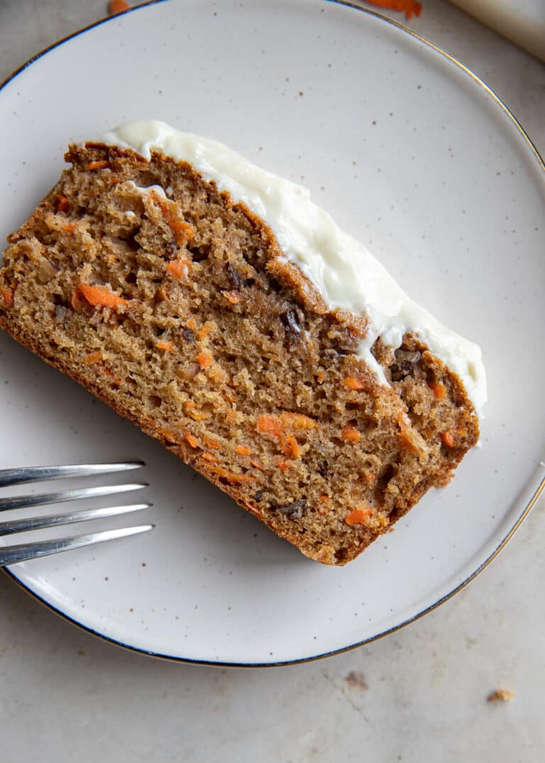 Carrot Cake Loaf with Fluffy Cream Cheese Frosting